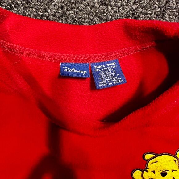 Vintage Disney Winnie the Pooh Red Fleece Sweatshirt – Size Small - Picture 4 of 8